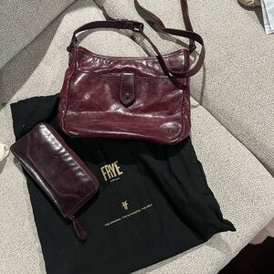 Frye Red Leather Crossbody Bag with Classic Design